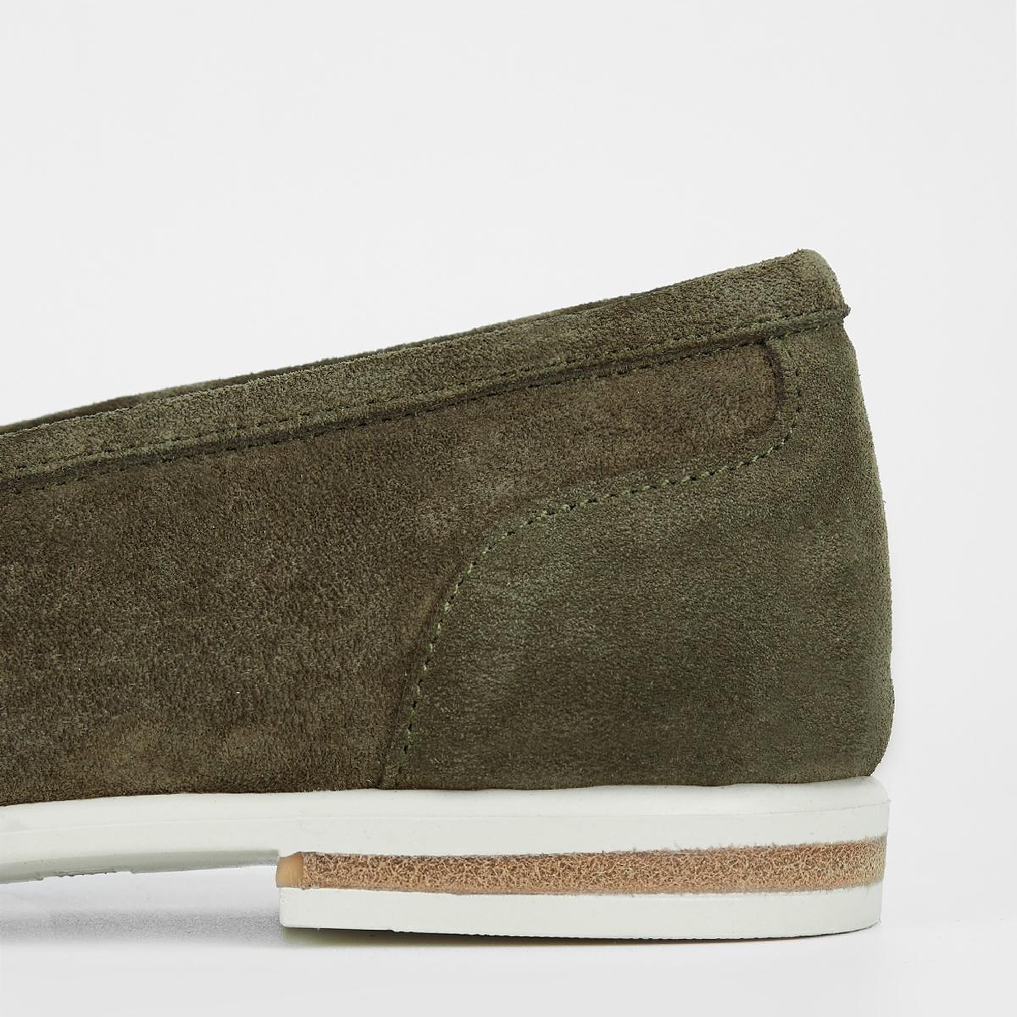 Valmenti Aegis Kadın Haki Süet Hakiki Deri Loafer Ayakkabı