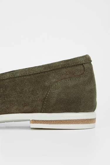  Valmenti Aegis Kadın Haki Süet Hakiki Deri Loafer Ayakkabı