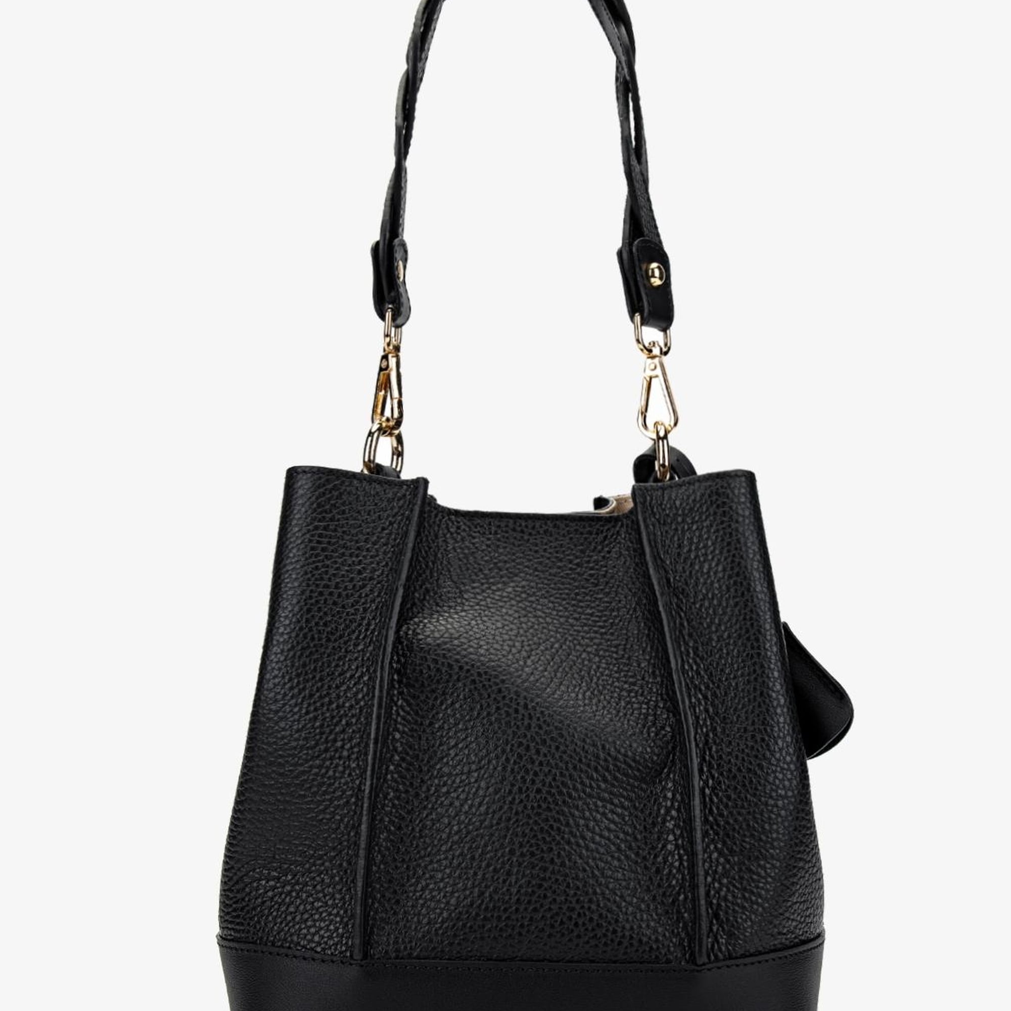 Valmenti Kadın Hakiki Deri Siyah Floter Omuz Çanta