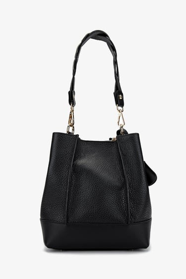  Valmenti Kadın Hakiki Deri Siyah Floter Omuz Çanta