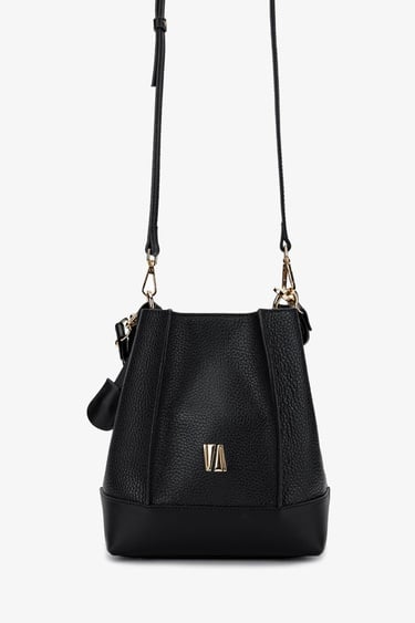  Valmenti Kadın Hakiki Deri Siyah Floter Omuz Çanta
