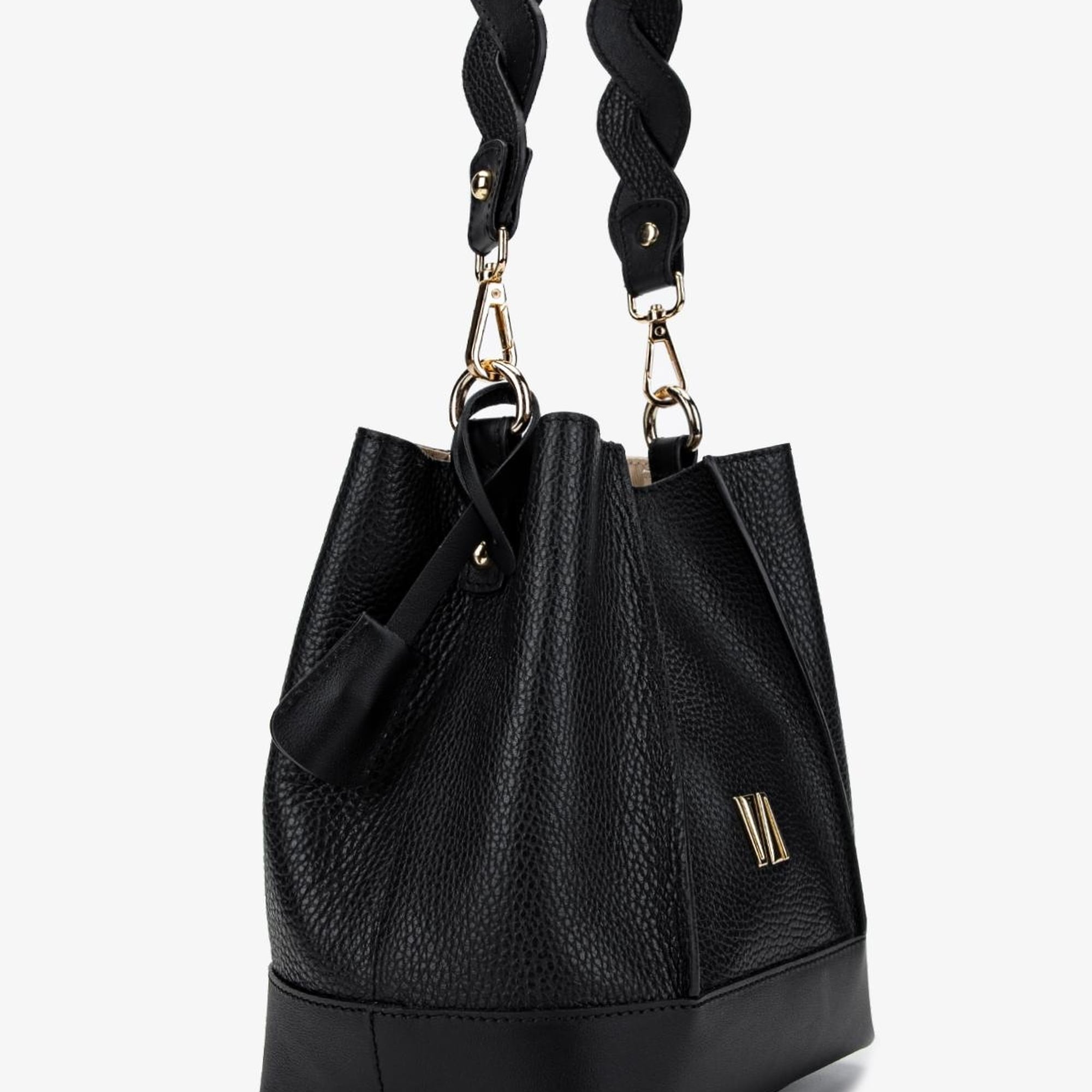 Valmenti Kadın Hakiki Deri Siyah Floter Omuz Çanta