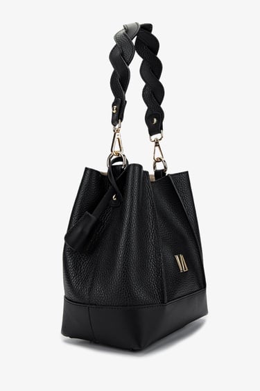  Valmenti Kadın Hakiki Deri Siyah Floter Omuz Çanta