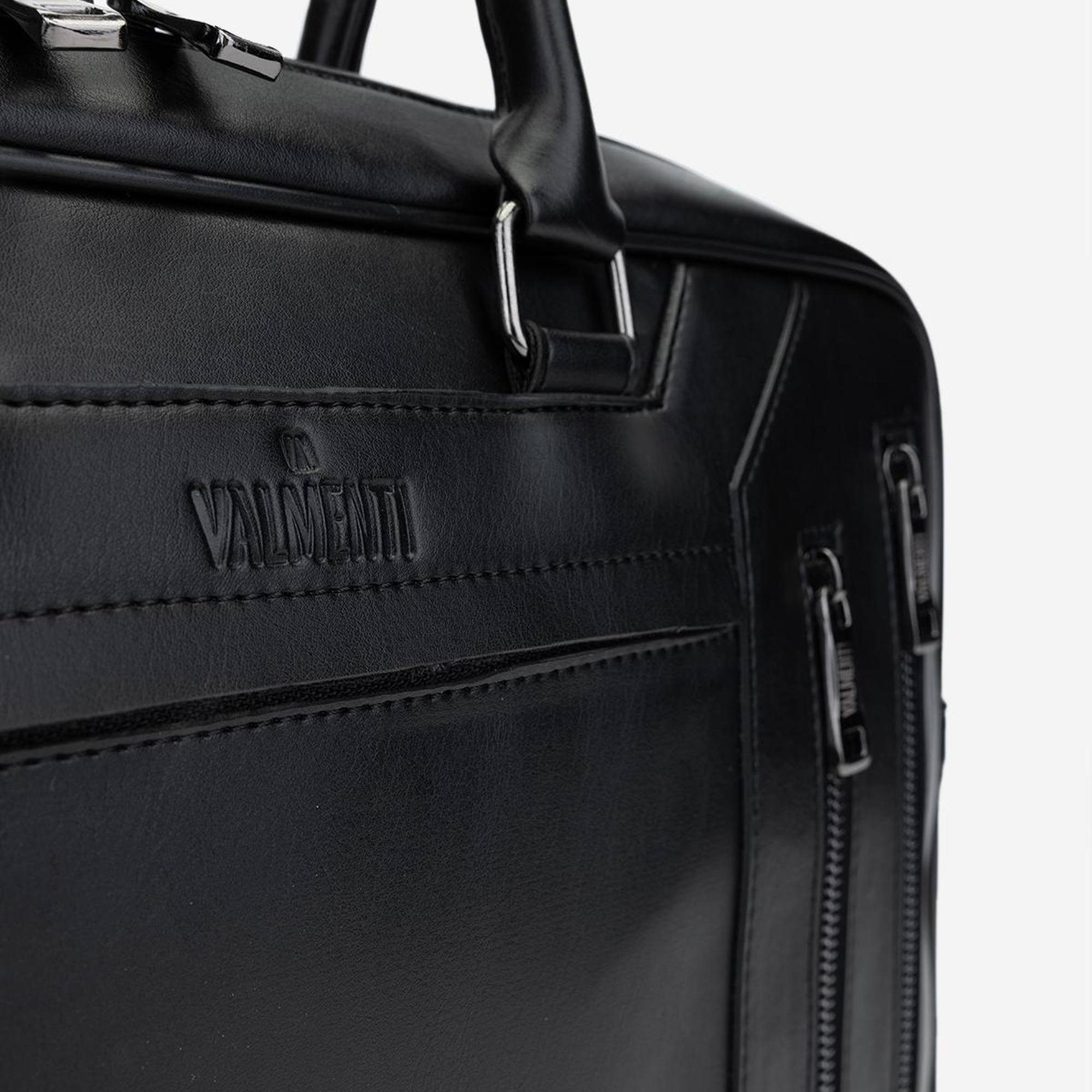 Valmenti Erkek Vegan Siyah Evrak Çantası