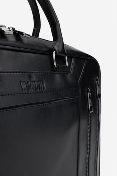  Valmenti Erkek Vegan Siyah Evrak Çantası