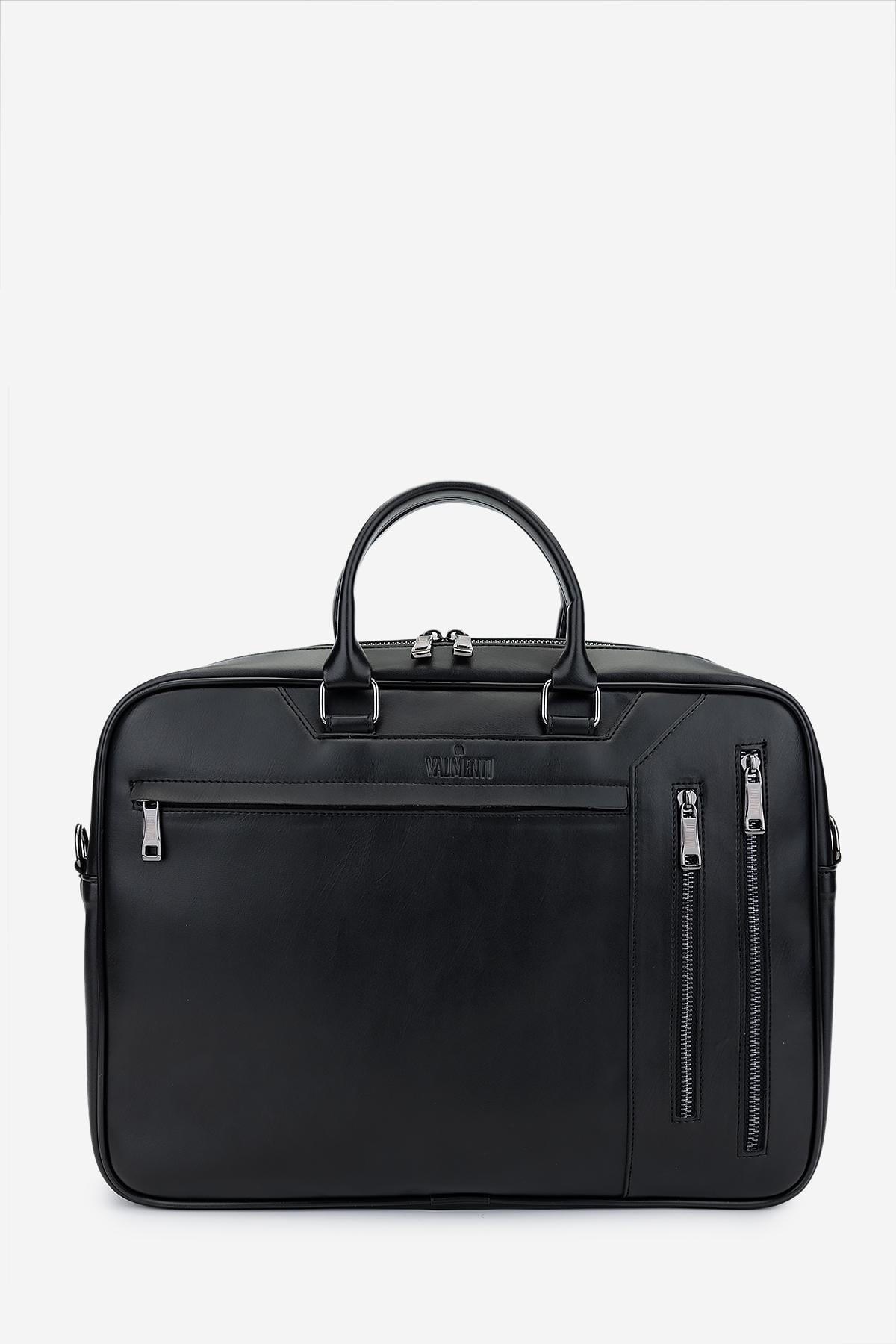  Valmenti Erkek Vegan Siyah Evrak Çantası