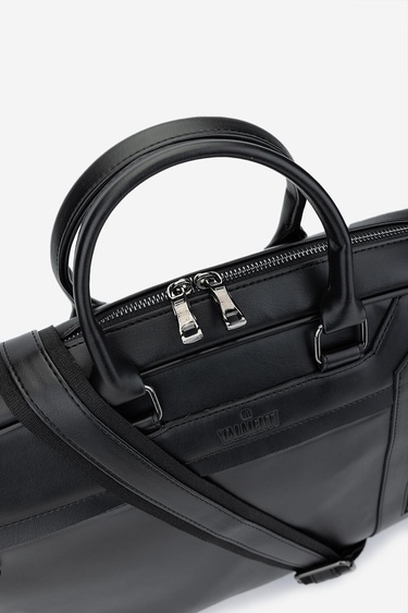  Valmenti Erkek Vegan Siyah Evrak Çantası