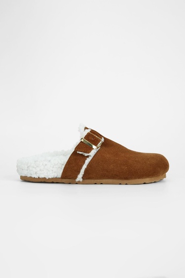  Valmenti Acrux Kadın Tarçın Süet Hakiki Deri Düz Terlik