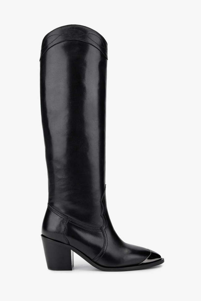  Valmenti Kadın Hakiki Deri Siyah Deri Casual Çizme