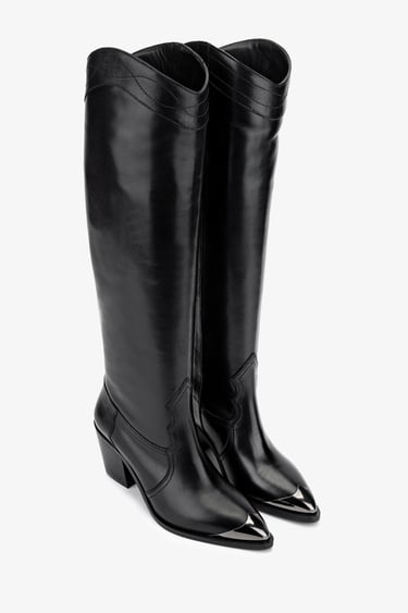  Valmenti Kadın Hakiki Deri Siyah Deri Casual Çizme