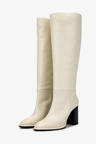  Valmenti Kadın Hakiki Deri Beyaz Casual Çizme