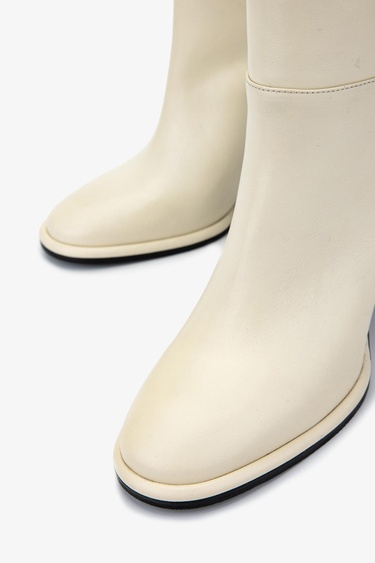  Valmenti Kadın Hakiki Deri Beyaz Casual Çizme