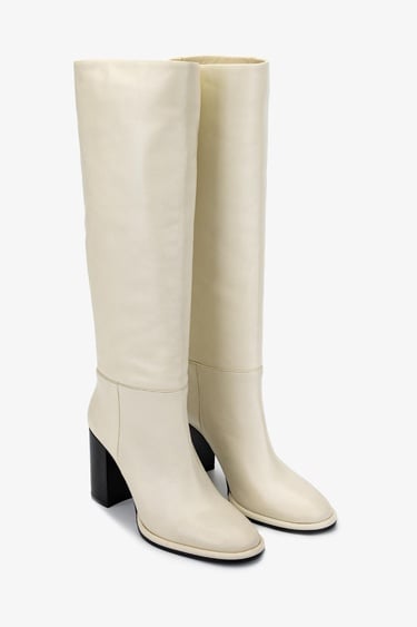  Valmenti Kadın Hakiki Deri Beyaz Casual Çizme