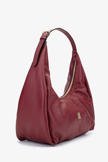  Valmenti Hakky Kadın Bordo Hakiki Deri Omuz Çanta