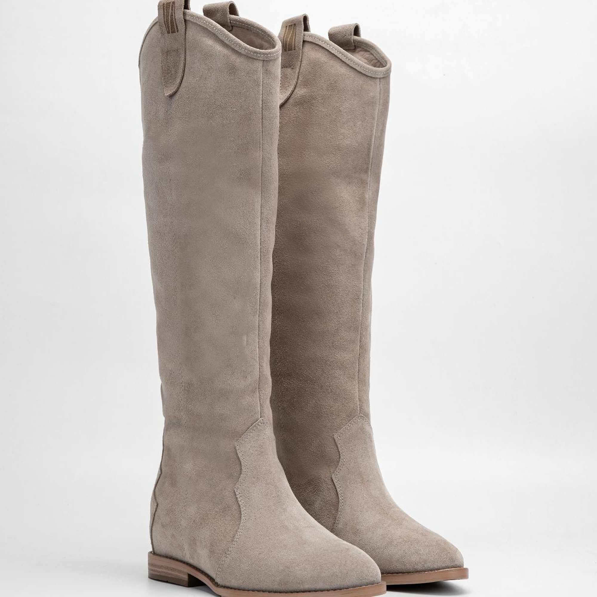 Valmenti Kadın Bej Süet Hakiki Deri Çizme