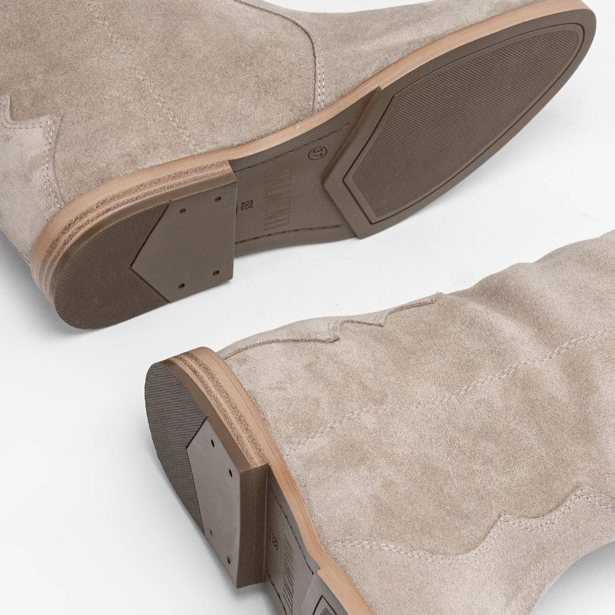 Valmenti Kadın Bej Süet Hakiki Deri Çizme