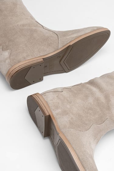  Valmenti Kadın Bej Süet Hakiki Deri Çizme