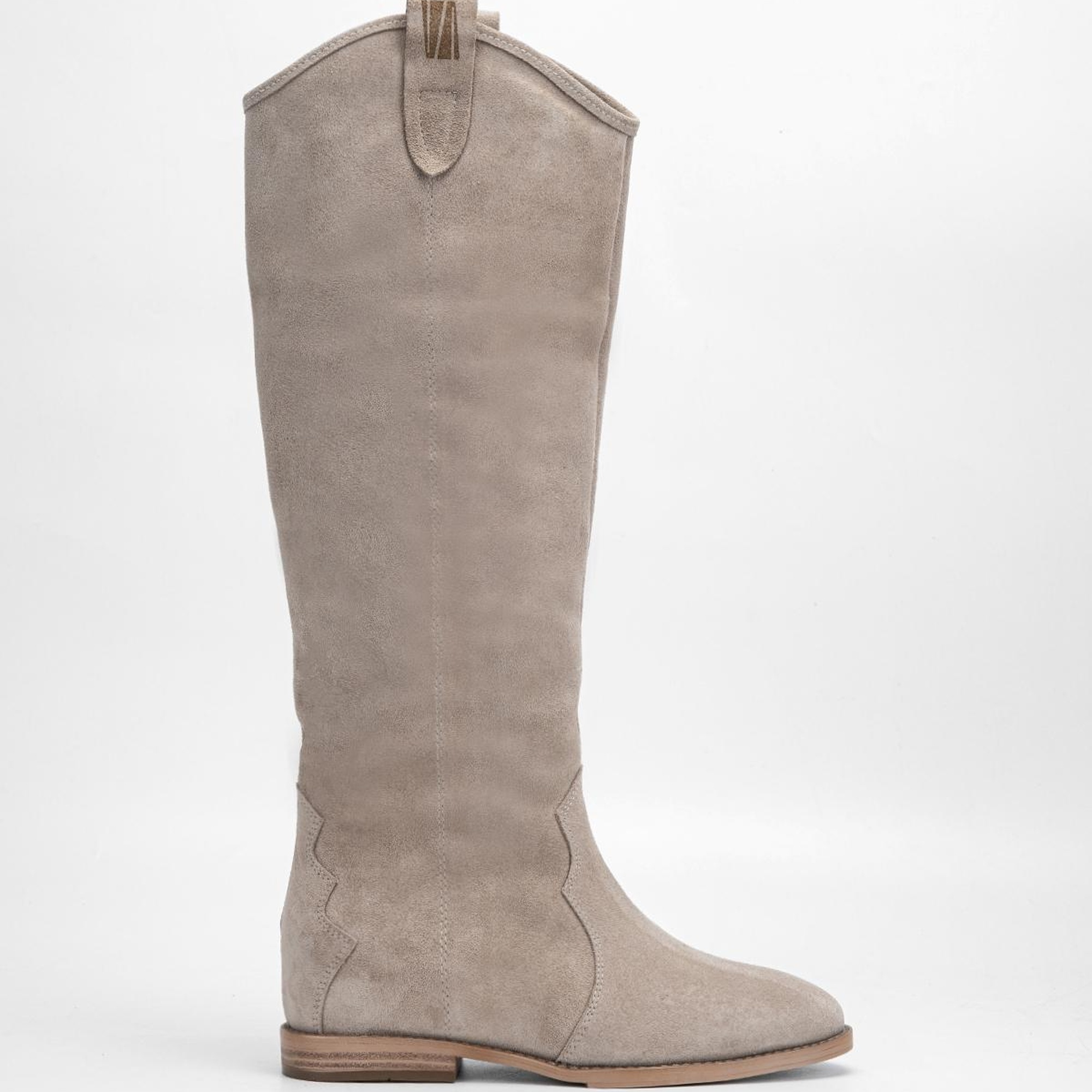 Valmenti Kadın Bej Süet Hakiki Deri Çizme