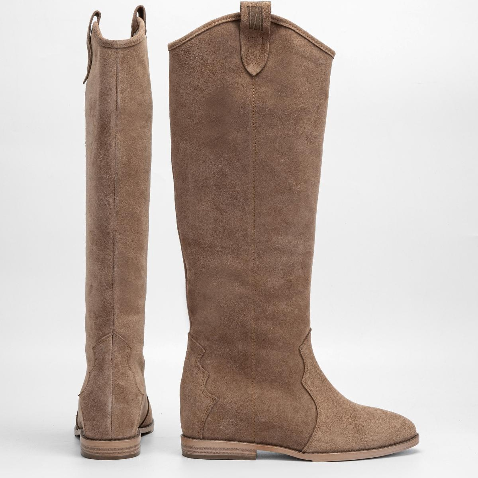 Valmenti Kadın Tütün Süet Hakiki Deri Çizme