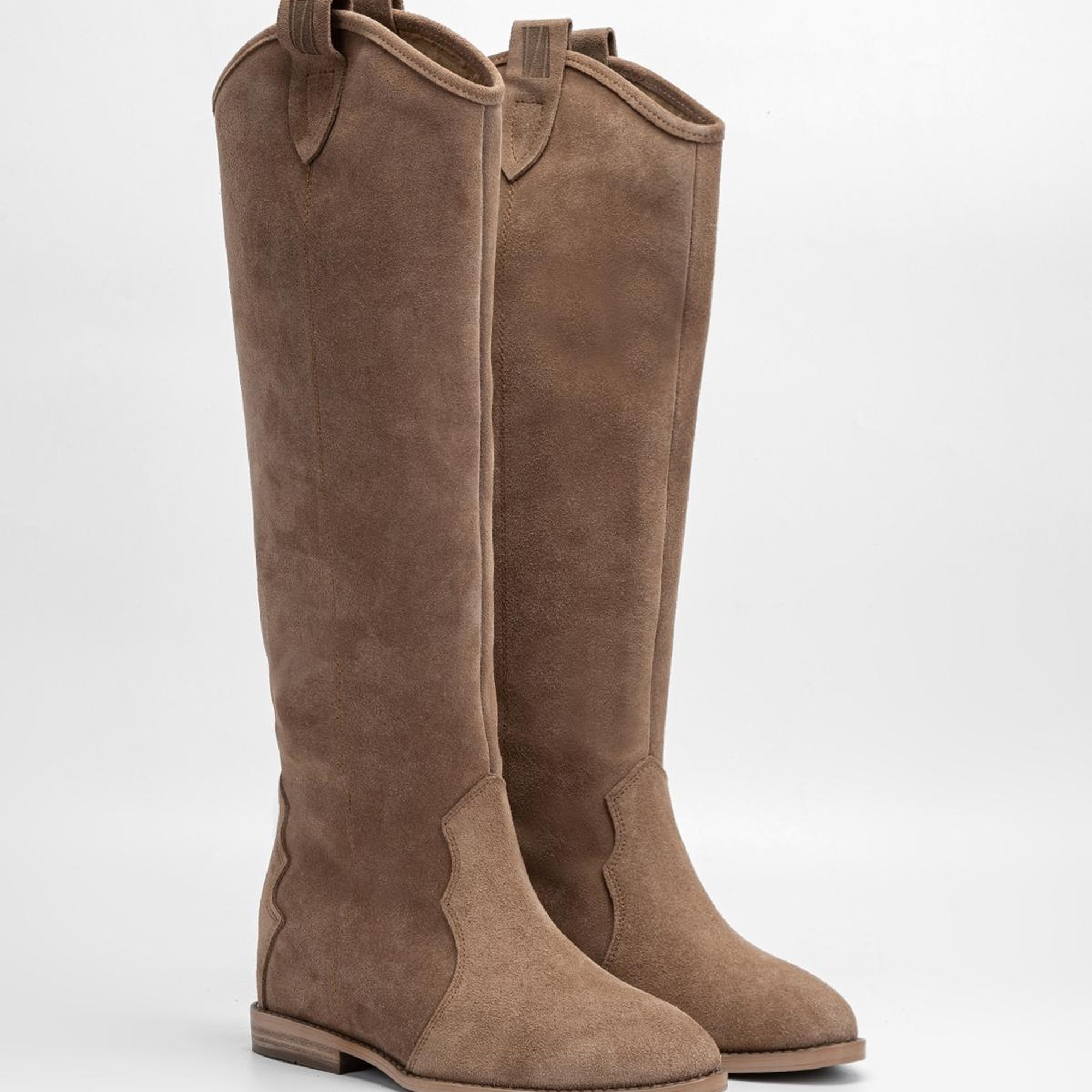 Valmenti Kadın Tütün Süet Hakiki Deri Çizme