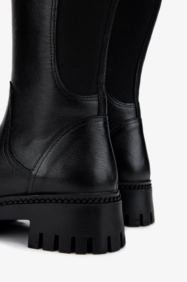  Valmenti Kadın Hakiki Deri Siyah Floter Casual Çizme