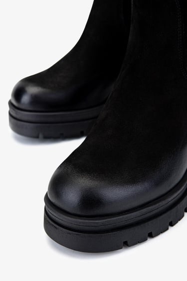  Valmenti Kadın Hakiki Deri Siyah Nubuk Casual Çizme