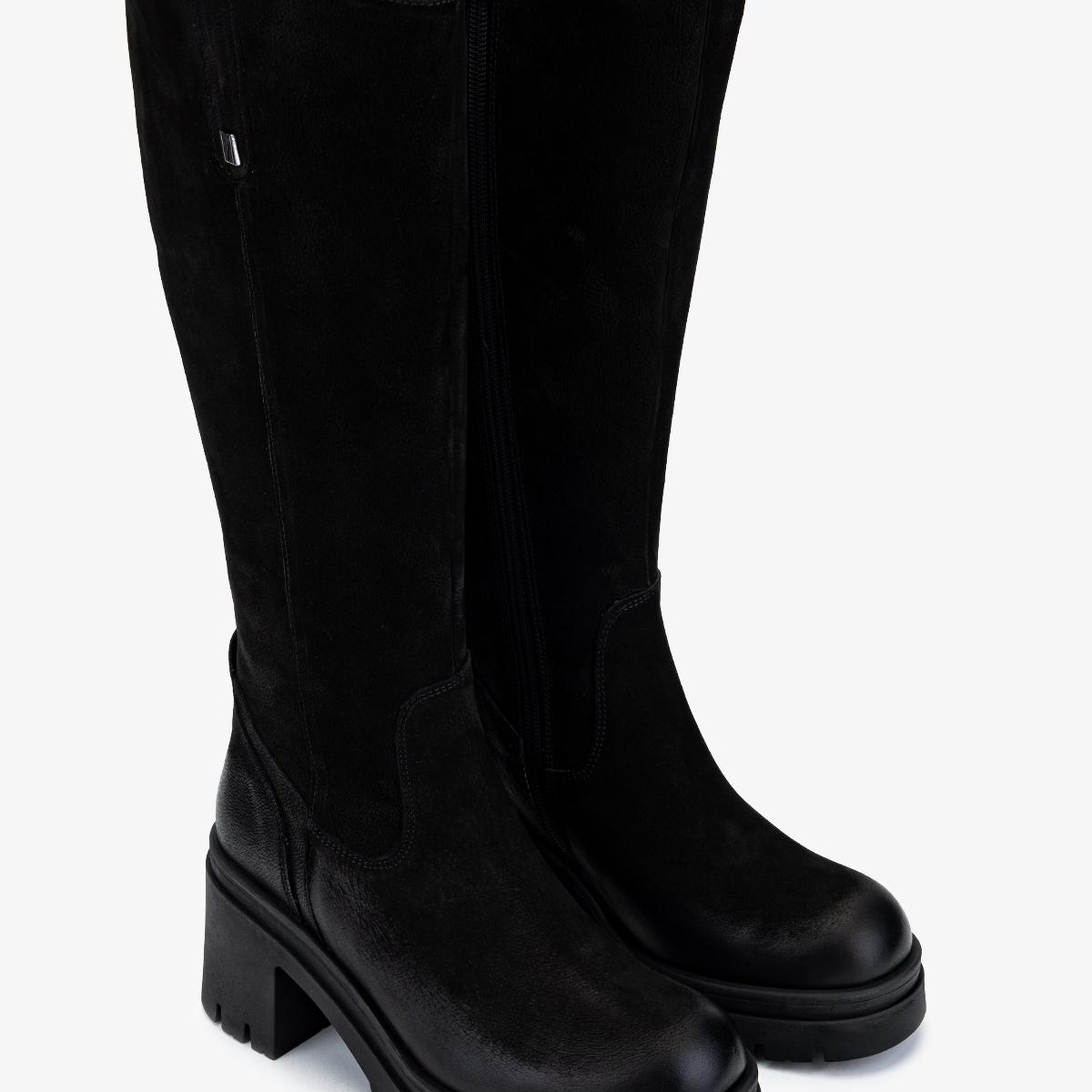 Valmenti Kadın Hakiki Deri Siyah Nubuk Casual Çizme