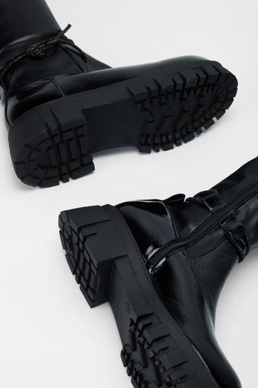  Valmenti Kadın Siyah Hakiki Deri Çizme