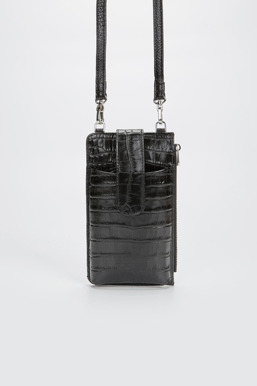  Valmenti Kadın Siyah Kroko Hakiki Deri Cuzdan,Kartlık,Anahtarlık