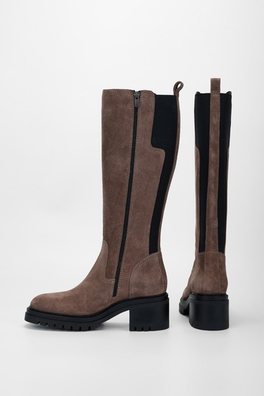  Valmenti Kadın Vizon Süet Hakiki Deri Çizme