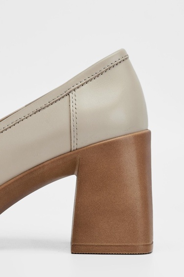  Valmenti Kadın Bej Hakiki Deri Topuklu Ayakkabı