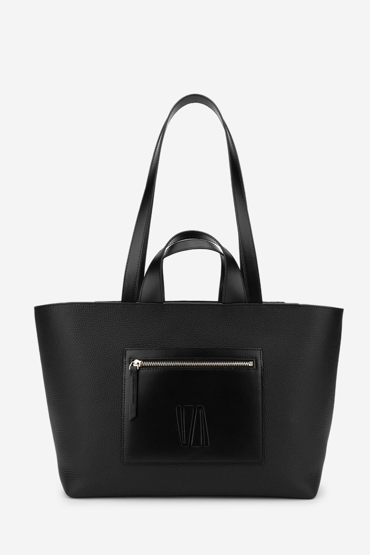  Valmenti Cool Kadın Siyah/Siyah Hakiki Deri Kol Çantası