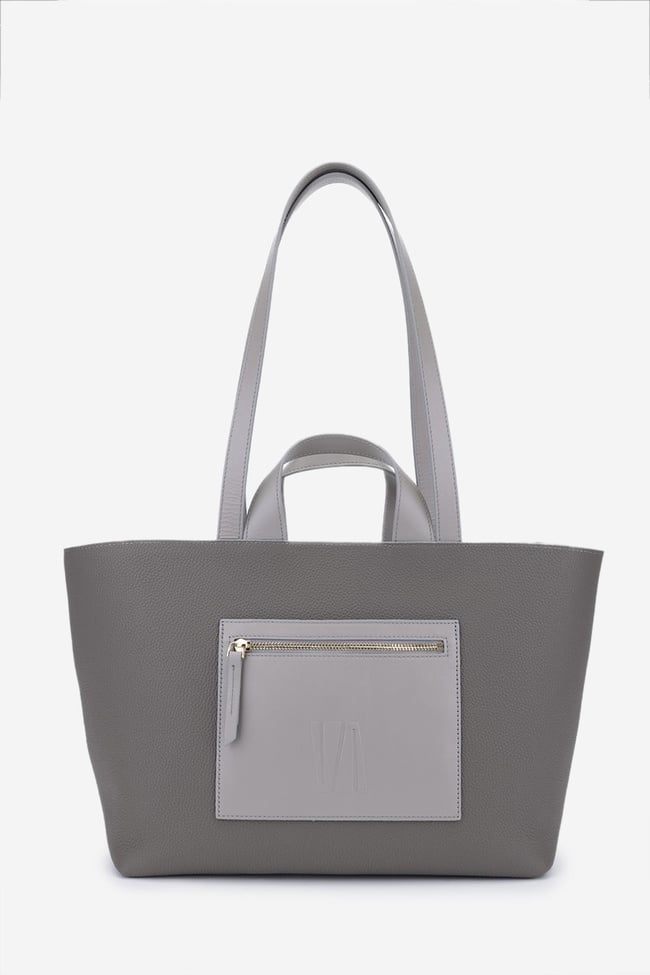  Valmenti Cool Kadın Gri Hakiki Deri Kol Çantası