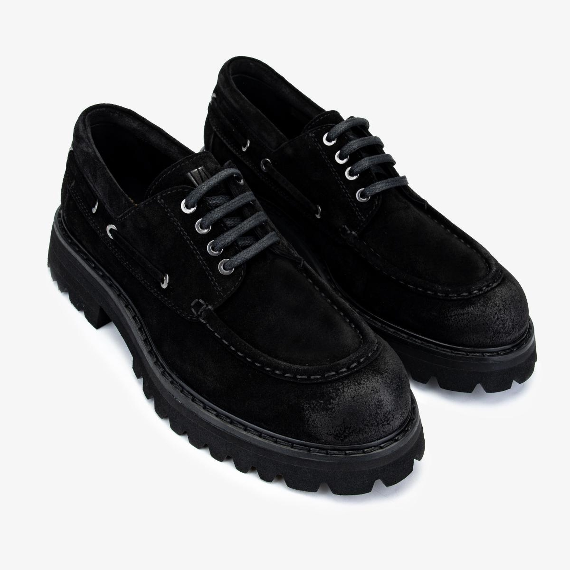 Valmenti Erkek Süet Deri Siyah Süet Casual Ayakkabı