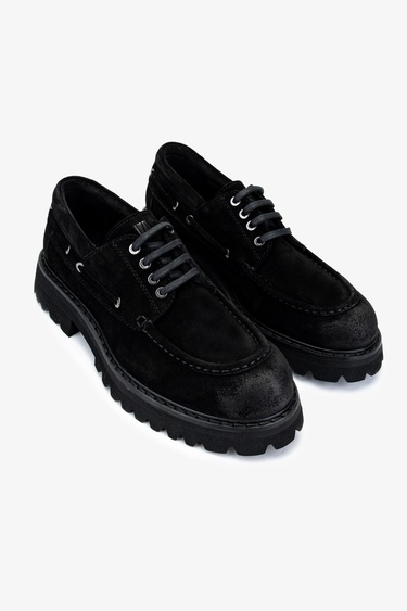  Valmenti Erkek Süet Deri Siyah Süet Casual Ayakkabı