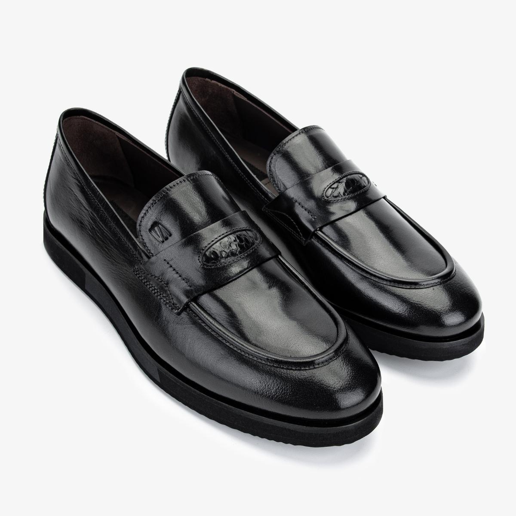 Valmenti Erkek Hakiki Deri Siyah Loafer Ayakkabı