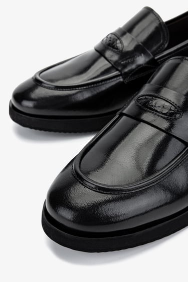  Valmenti Erkek Hakiki Deri Siyah Loafer Ayakkabı