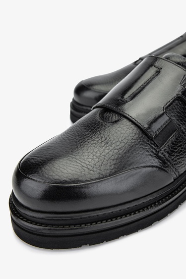 Valmenti Erkek Hakiki Deri Siyah Günlük Ayakkabı