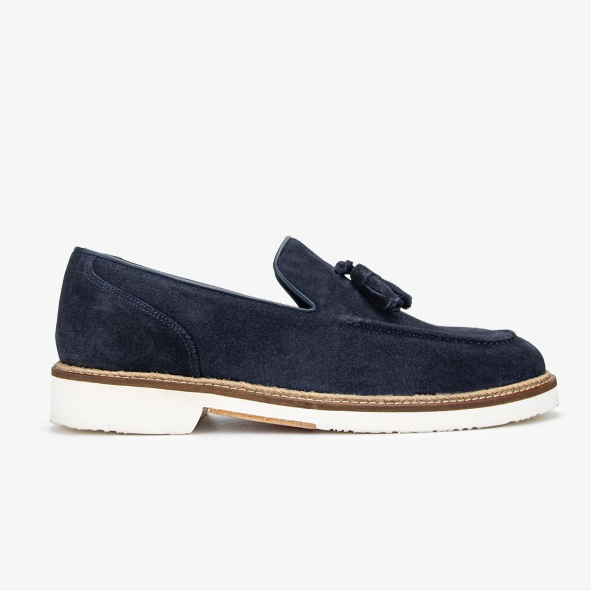 Valmenti Hint Erkek Lacivert Süet Hakiki Deri Loafer Ayakkabı