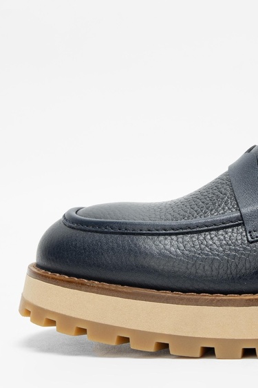  Valmenti Erkek Lacivert Floter Hakiki Deri Loafer Ayakkabı