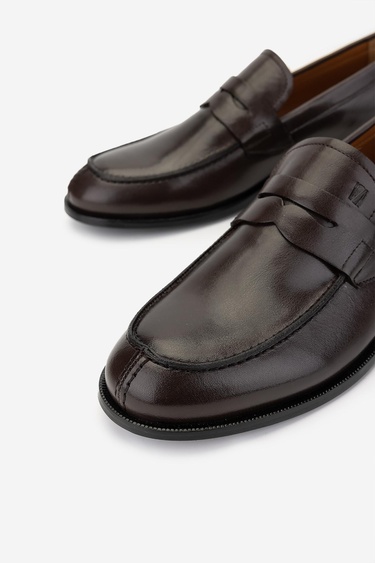  Valmenti Erkek Hakiki Deri Fındık Loafer Ayakkabı