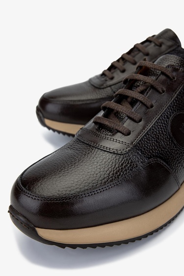  Valmenti Erkek Hakiki Deri Kahverengi Sneakers & Spor Ayakkabı