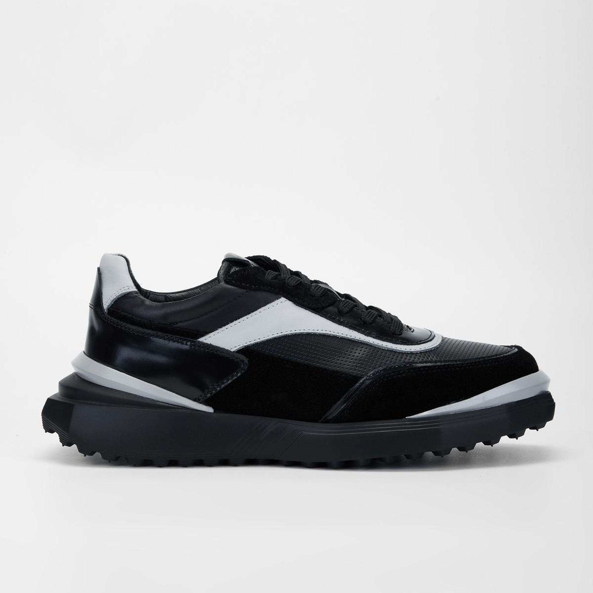 Valmenti Erkek Siyah\Gri Hakiki Deri Sneakers & Spor Ayakkabı