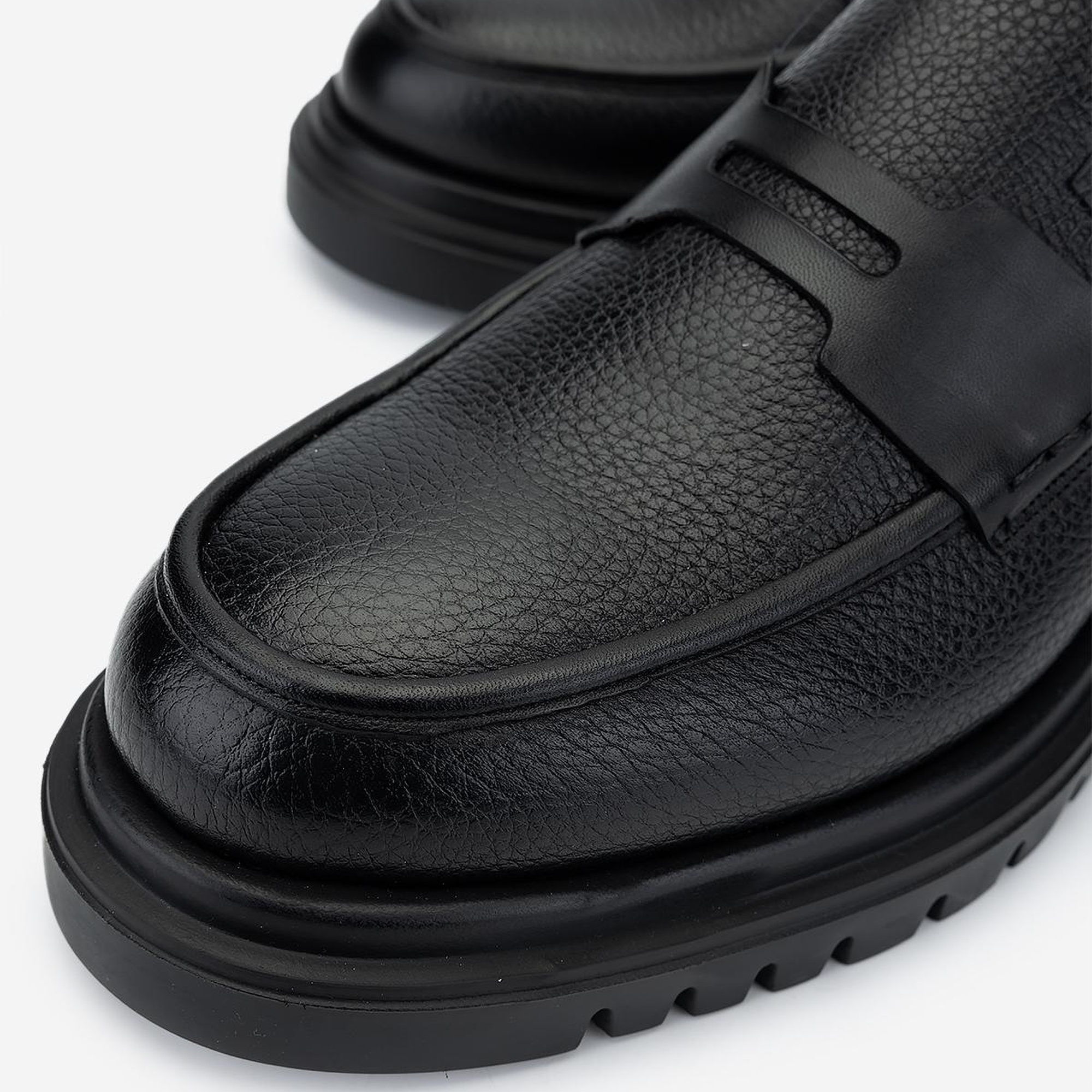 Valmenti Erkek Hakiki Deri Siyah Floter Loafer Ayakkabı