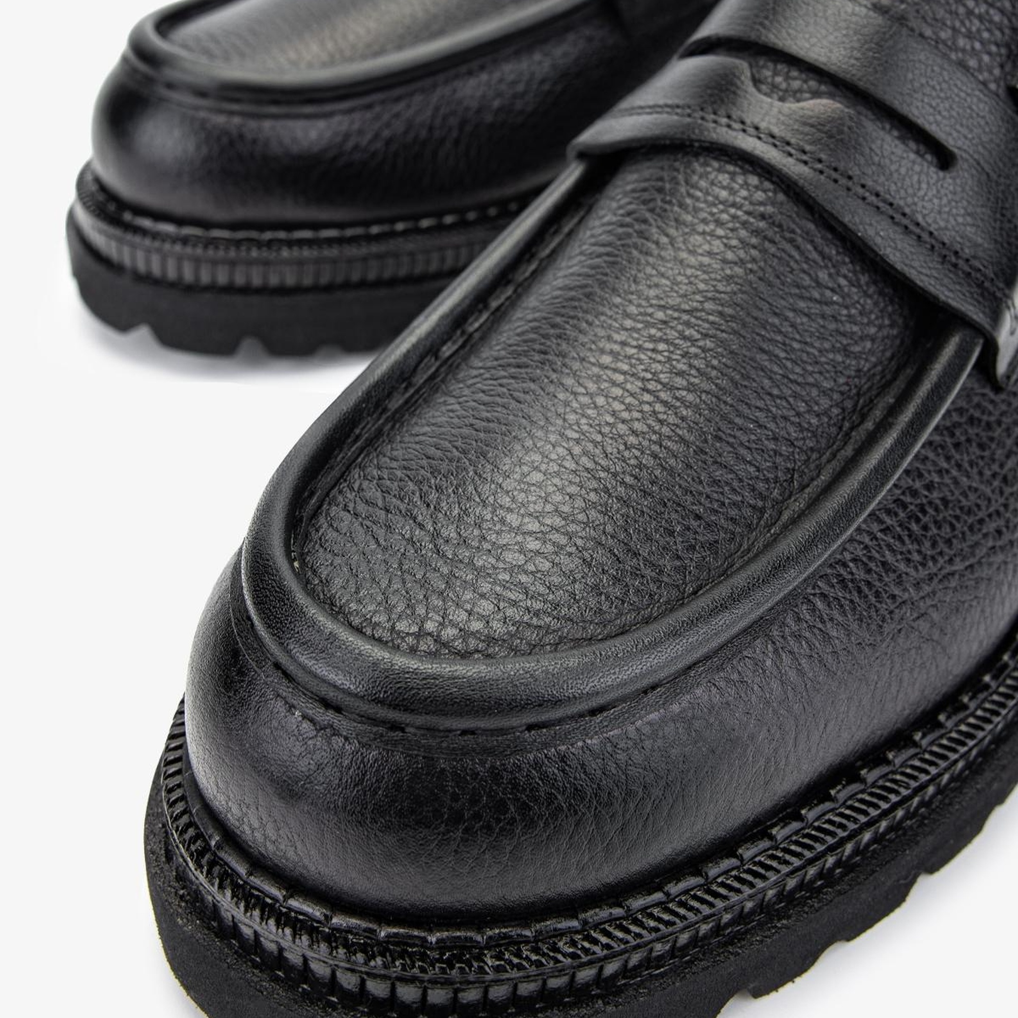 Valmenti Erkek Hakiki Deri Siyah Floter Loafer Ayakkabı