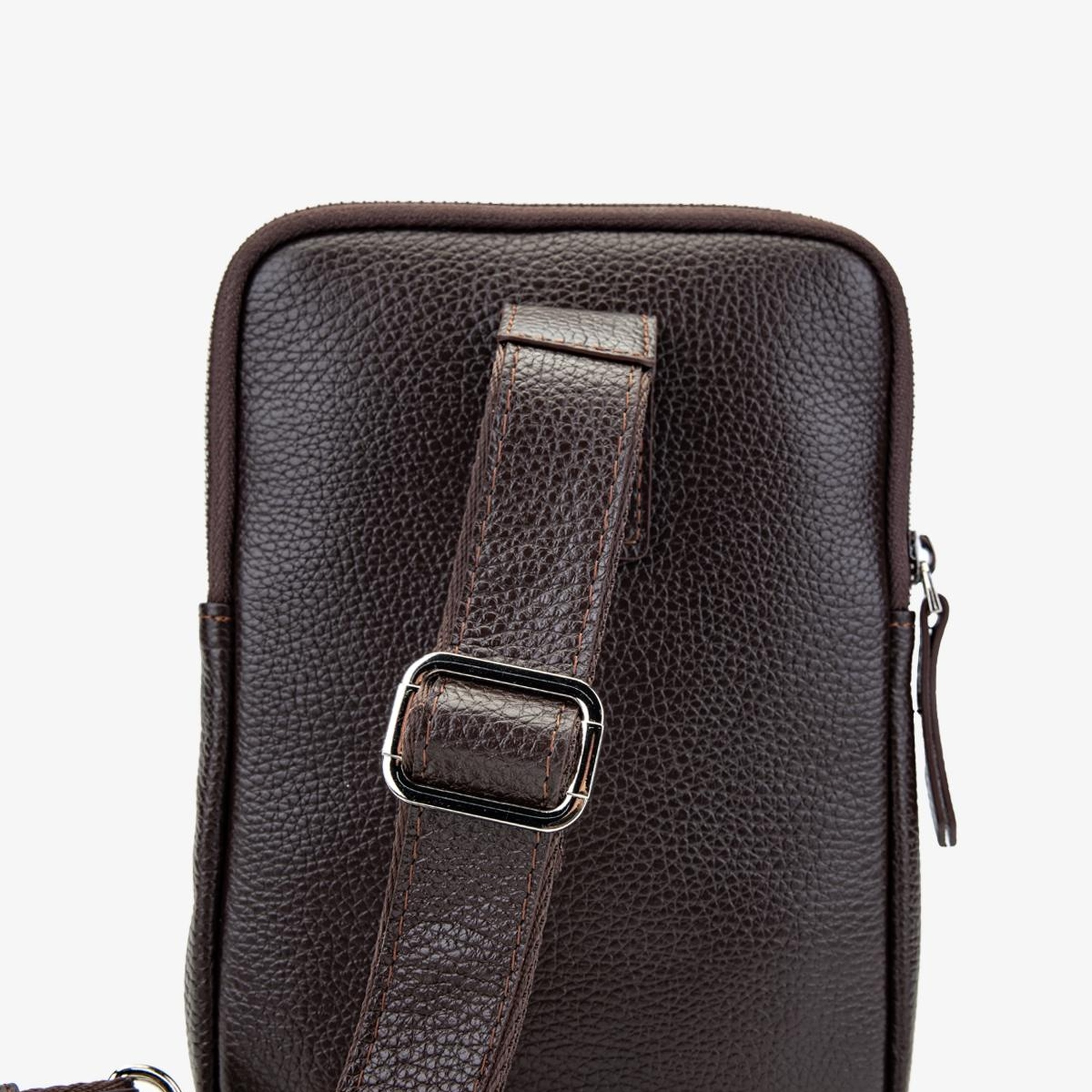 Valmenti Erkek Hakiki Deri Kahverengi Body Bag Çanta