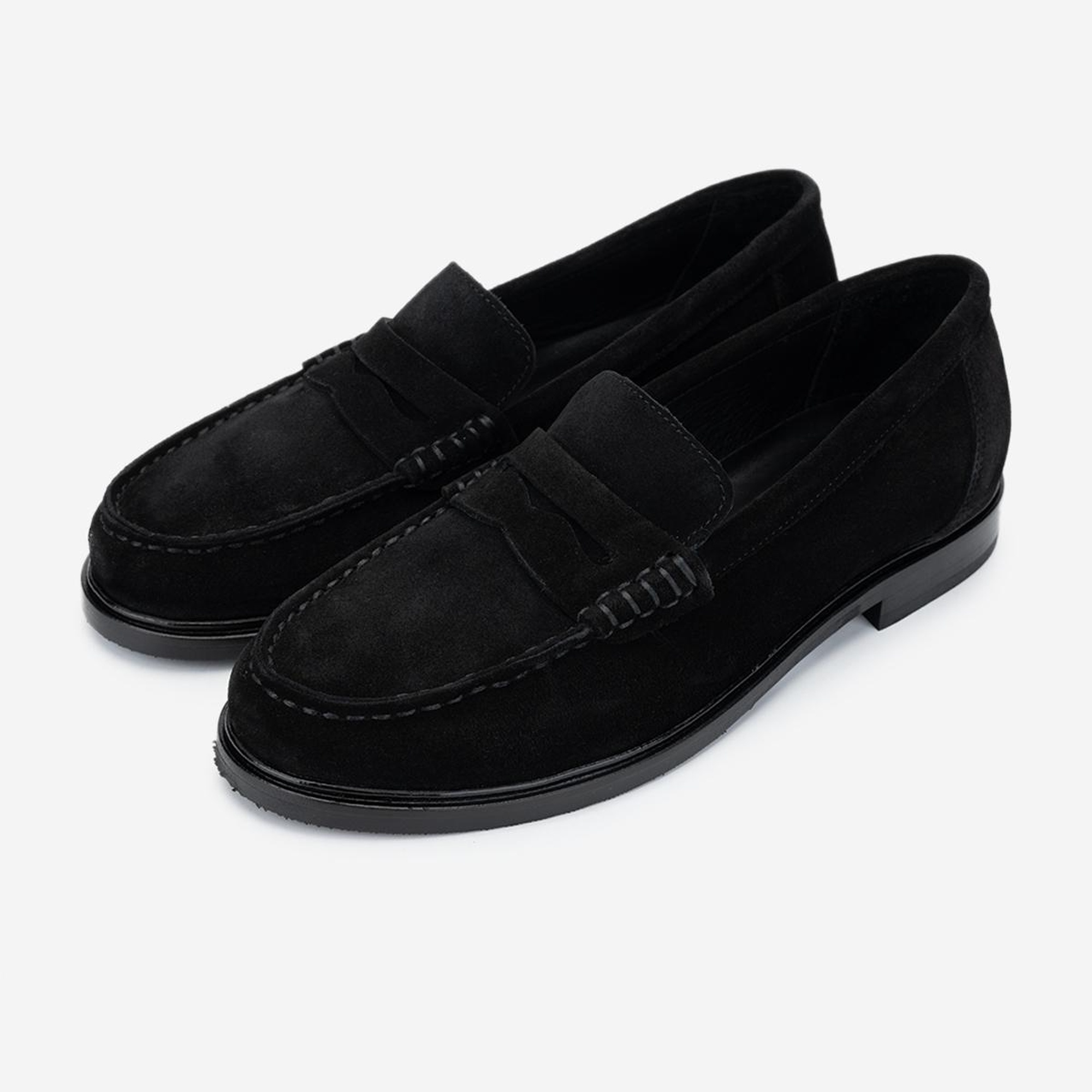 Valmenti Kadın Hakiki Deri Siyah Süet Loafer Ayakkabı