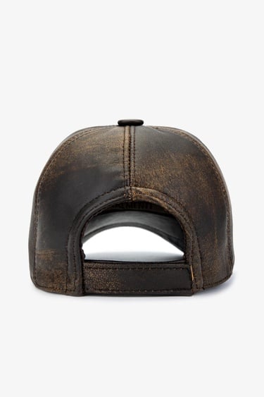  Valmenti Erkek Hakiki Deri Kahverengi Şapka