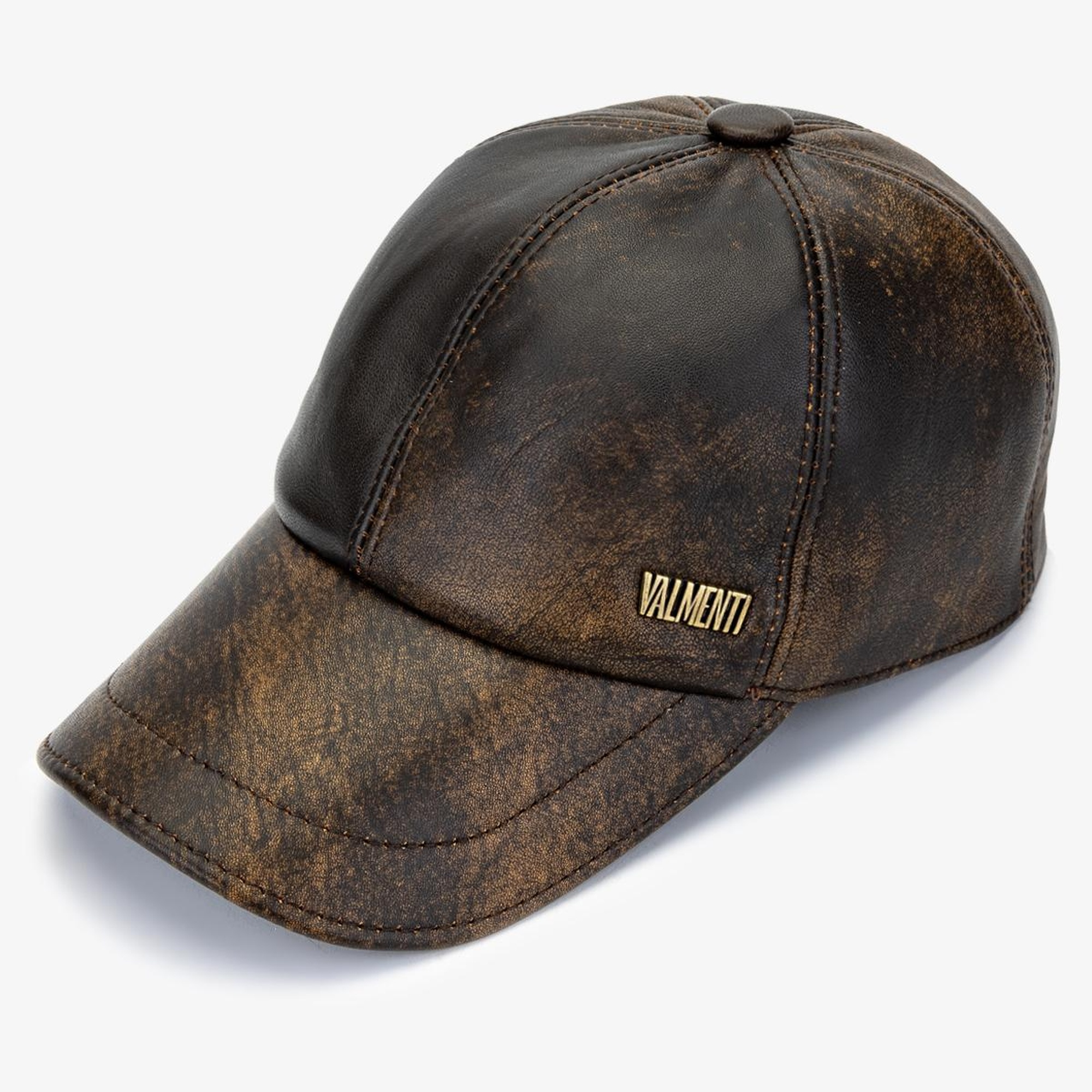 Valmenti Erkek Hakiki Deri Kahverengi Şapka