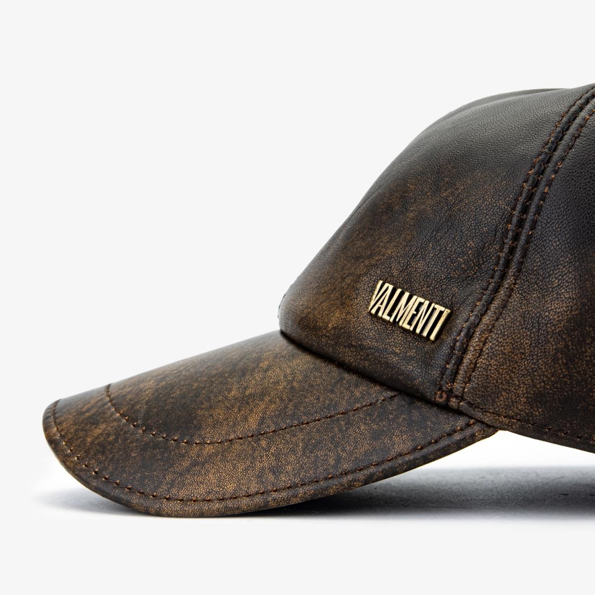 Valmenti Erkek Hakiki Deri Kahverengi Şapka